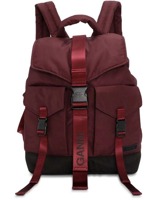 Mochila con hebilla Ganni de color Red