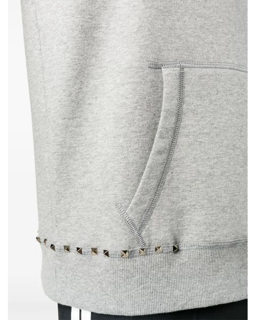 Valentino Garavani Gray Rockstud Hoodie for men