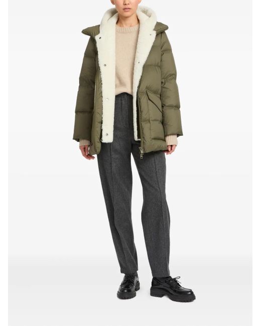 Yves Salomon Green Shearling Down Jacket