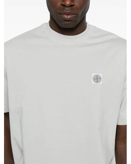 メンズ Stone Island コンパスパッチ Tシャツ White