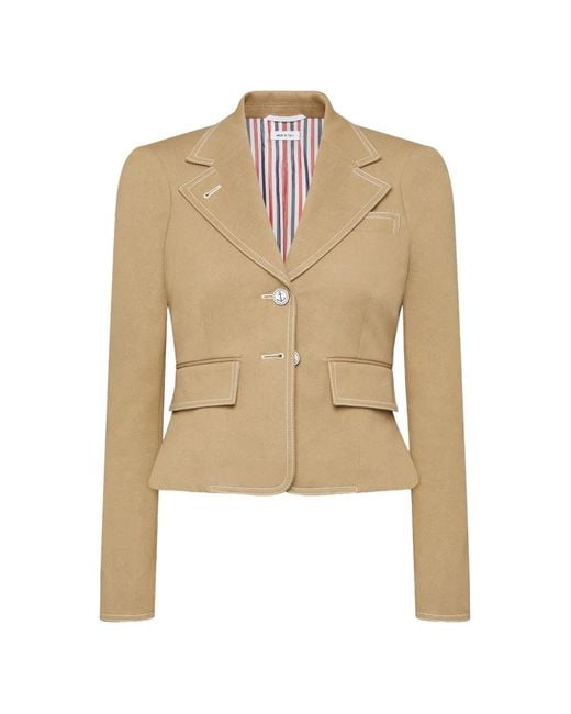 Thom Browne Natural Selvedge Denim Cropped Jacket