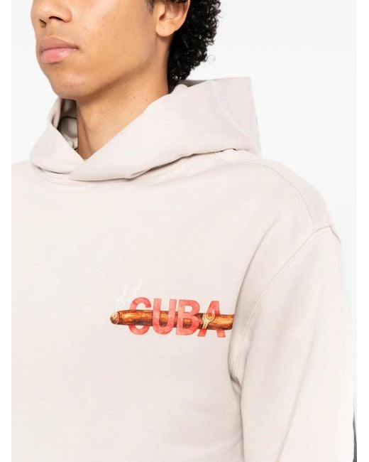 Melt White Graphic-Print Hoodie for men