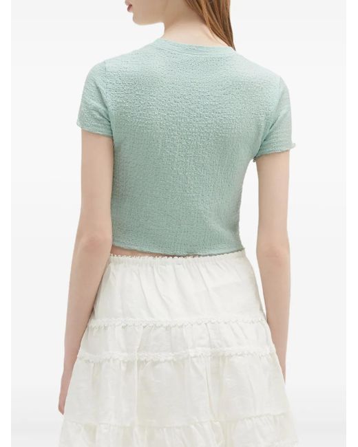 Musium Div. Blue Logo-Embroidered Crop Top