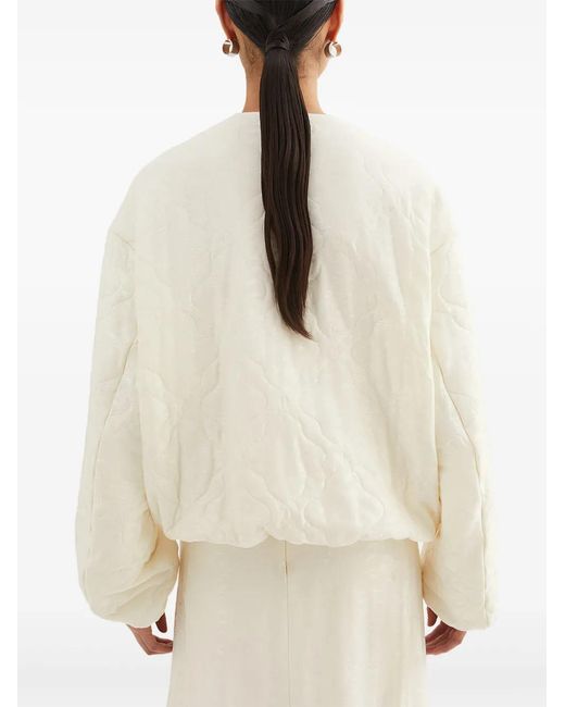 Jil Sander White Jacquard Bomber Jacket