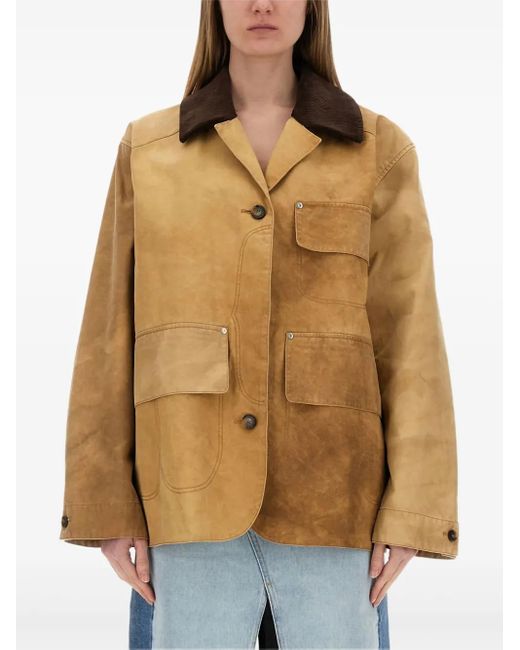 Stella McCartney Brown Logo-Patch Jacket