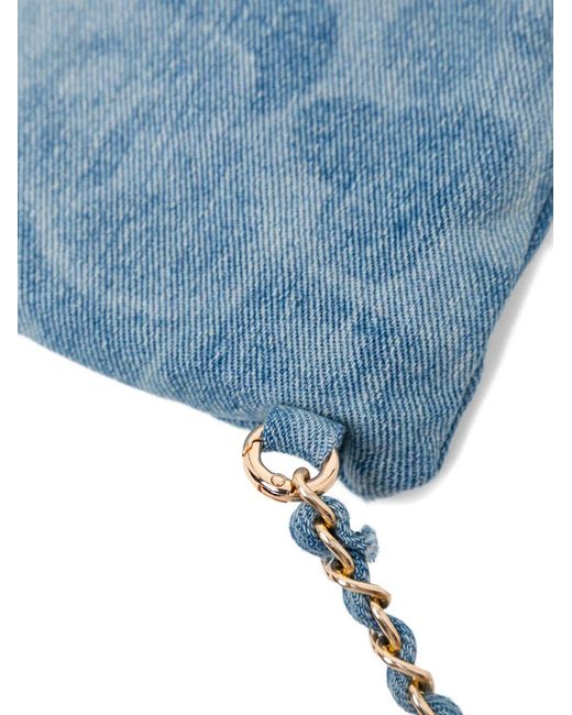 AAPE BY A BATHING AP Blue Chain Logo Print Tote Bag