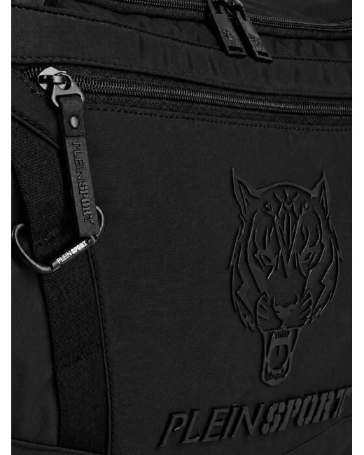 Philipp Plein Black Tiger-Motif Duffle Bag