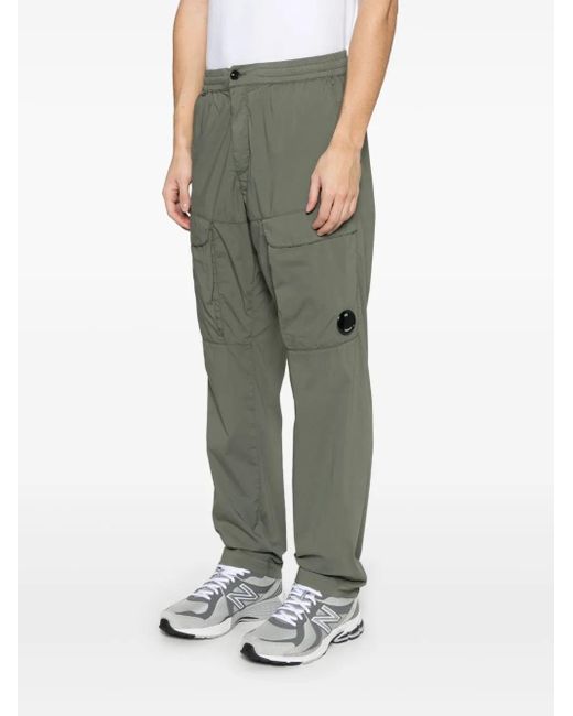 C P Company Green Lens-Detail Cargo Trousers for men