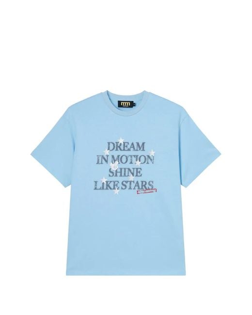 Mini Cream Blue Slogan-Print T-Shirt