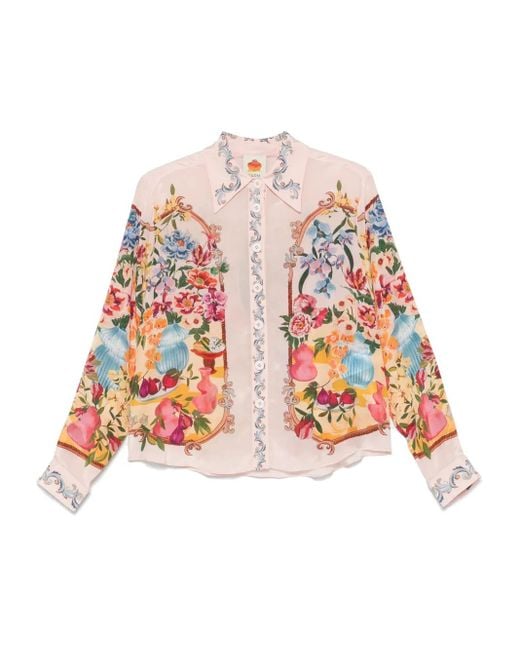 Farm Rio White Garden Terrace Shirt