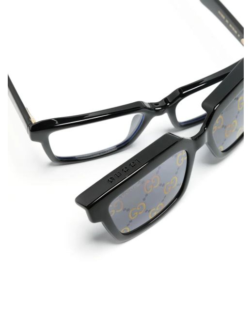 Gucci Gray Square-Frame Glasses