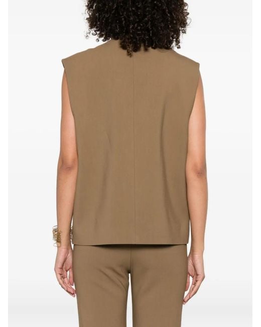 Nanushka Natural Buttoned Sleeveless Vest