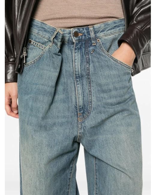 DARKPARK Blue Asymmetric-Waist Jeans