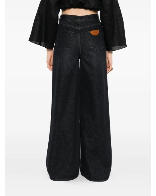Chloé Blue Buttoned Wide-Leg Jeans