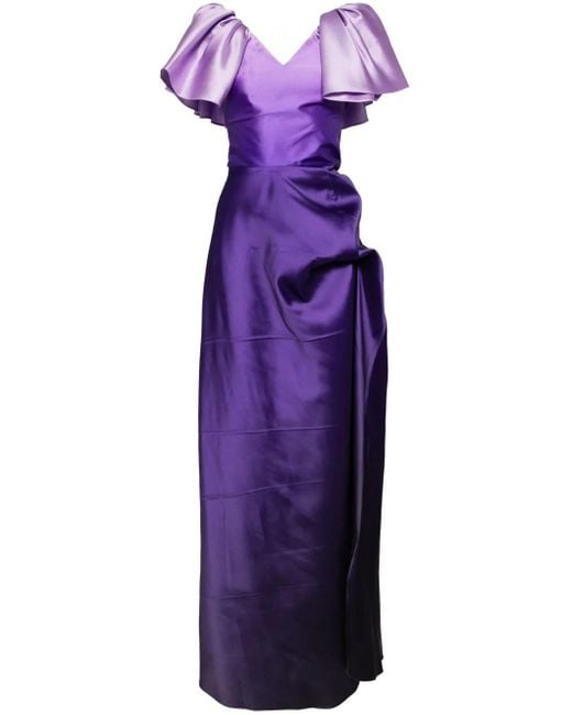 Saiid Kobeisy Purple Taft-Kleid Mit Farbverlauf