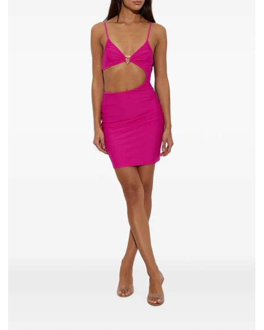 Moschino Pink Heart-Motif Cut-Out Mini Dress