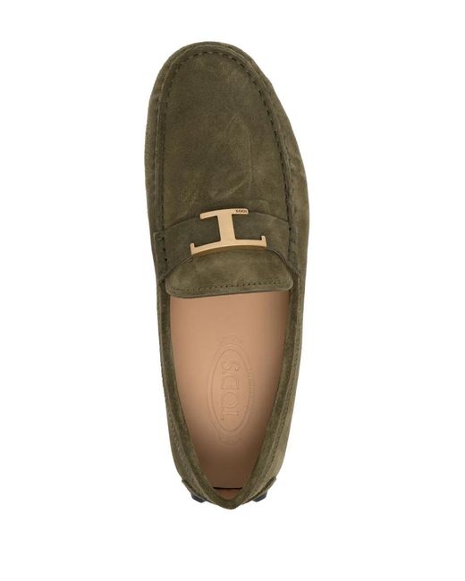 Tod's Green Gommino Suede Loafers for men