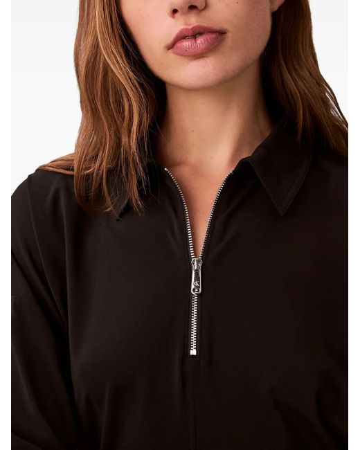 Calvin Klein Black Zipped Classic-Collar Mini Dress