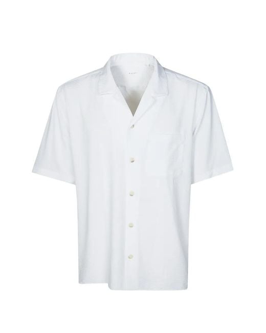 Xacus White Seersucker Short-Sleeve Shirt for men