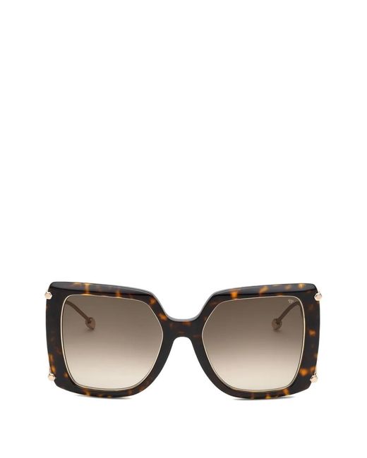Philipp Plein Brown Queen Square-Frame Oversized Sunglasses