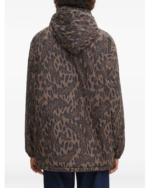 Fiorucci Gray Hooded Print Jacket