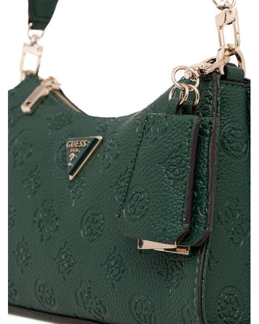 Guess Green Cresidia 4G Embossed Shoulder Bag