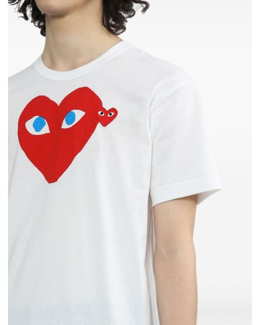 COMME DES GARÇONS PLAY White Heart Logo Cotton T-shirt