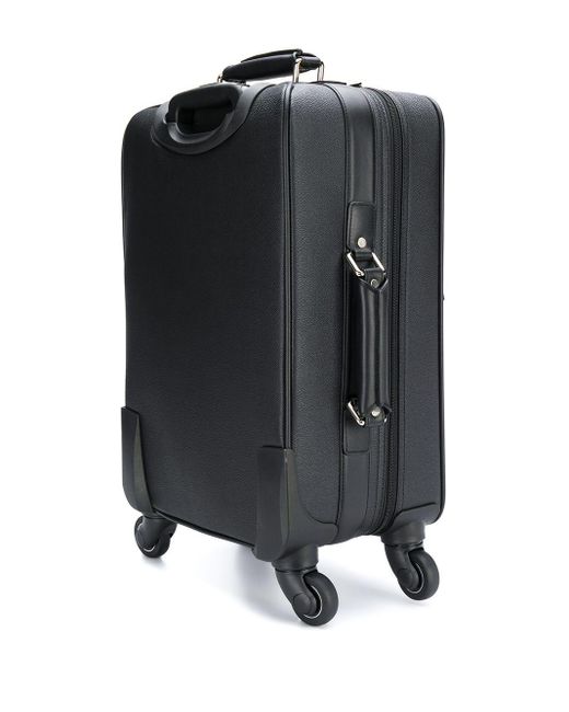 Karl Lagerfeld Leather Logo Suitcase in Black - Lyst