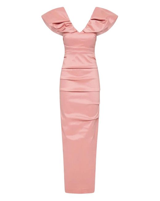 Rachel Gilbert Pink Frey Gown