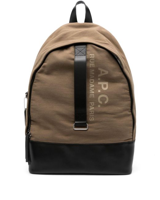 A.P.C. Black Sense Logo-print Backpack for men