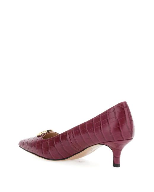 Twinset Purple 50Mm Crocodile-Effect Pumps