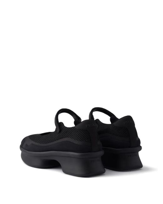 Prada Black Mesh Chunky Ballet Flats