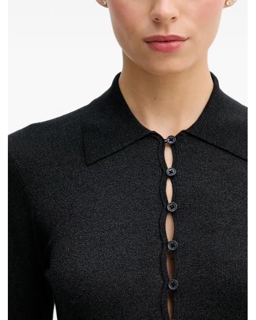 Sisley Black Button-Up Collared Cardigan