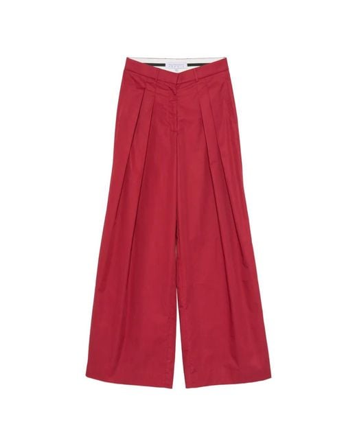 Abadia Red Double-Pleat Trousers