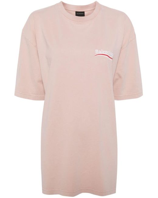 Balenciaga Pink Logo-print Oversized T-shirt