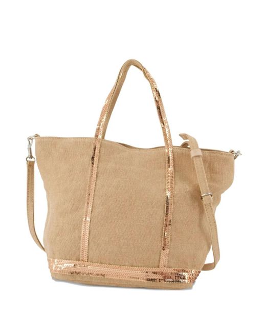 Borsa Tote Con Paillettes di Vanessa Bruno in Natural