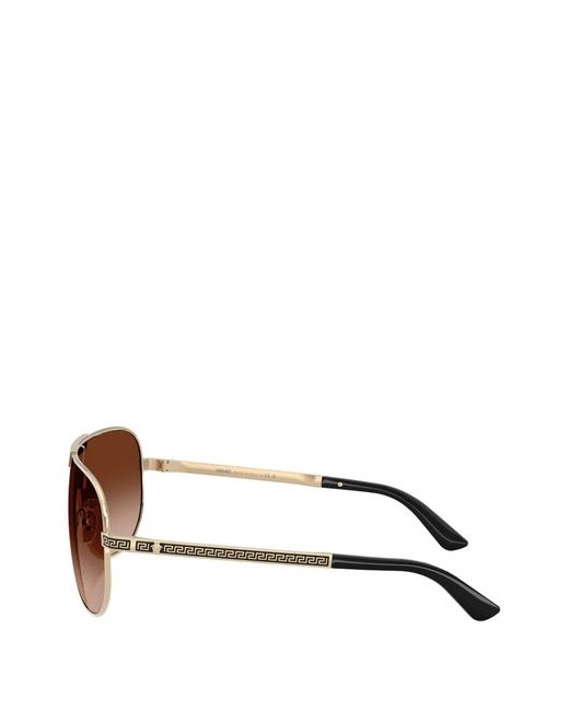Versace Brown Greca-Temple Pilot-Frame Sunglasses for men