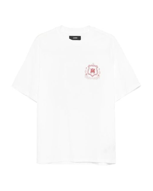 メンズ Amiri クレストトリム Tシャツ White