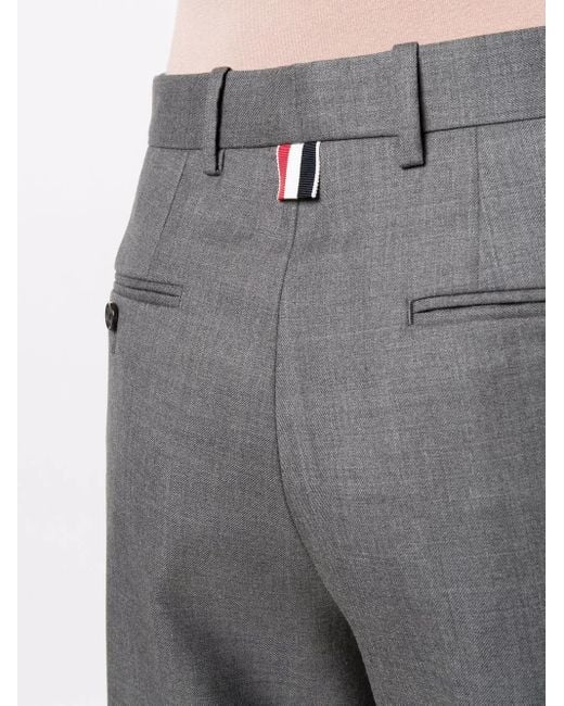 Thom Browne Gray Cuffed-Hem Cropped Trousers