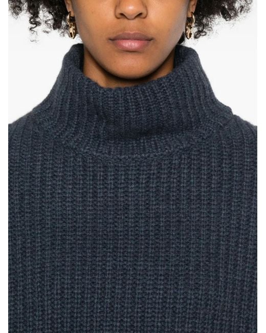 Maglione A Coste Con Collo Alto di Lisa Yang in Blue