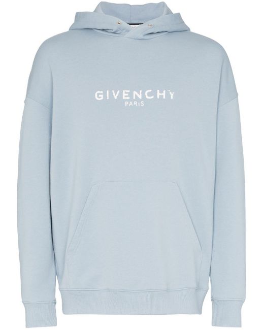Givenchy Kapuzenpullover mit ausgewaschenem Logo in Blue für Herren