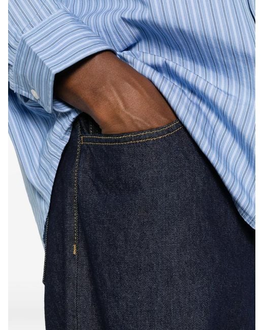 Carhartt Blue Landon Logo-Patch Straight-Leg Denim Jeans for men