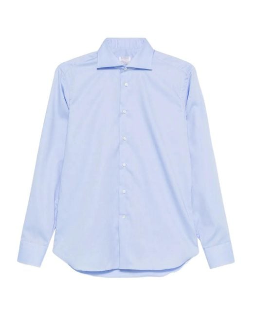 Camicia Con Colletto A Punta di Borriello in Blue da Uomo