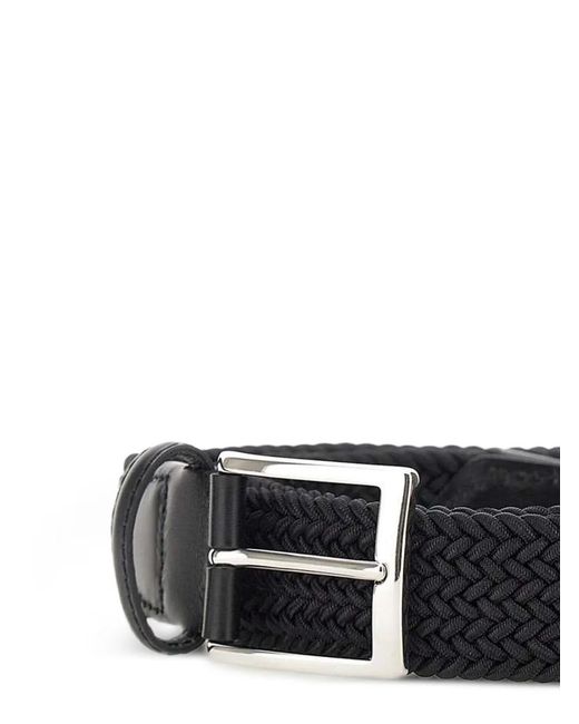 Athison White Braided Belt for men