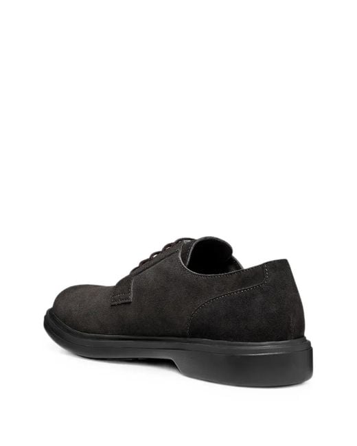 Geox Black Suede Lace-Up Sneakers for men