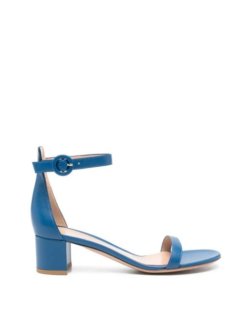 Gianvito Rossi Blue Buckle-Strap Sandals