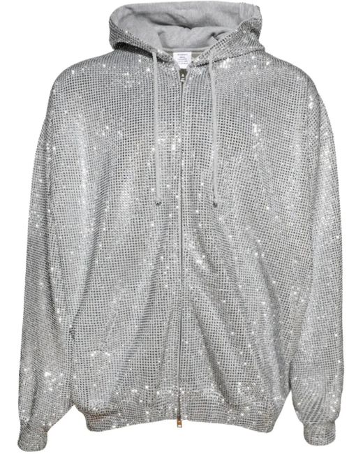 メンズ Vetements Oversized Zip-up Hoodie Gray