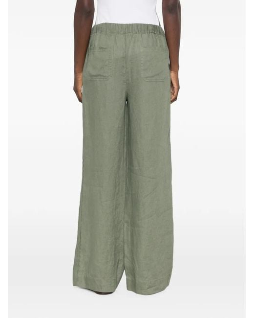MAISON 123 Green Elasticated-Waist Wide-Leg Trousers