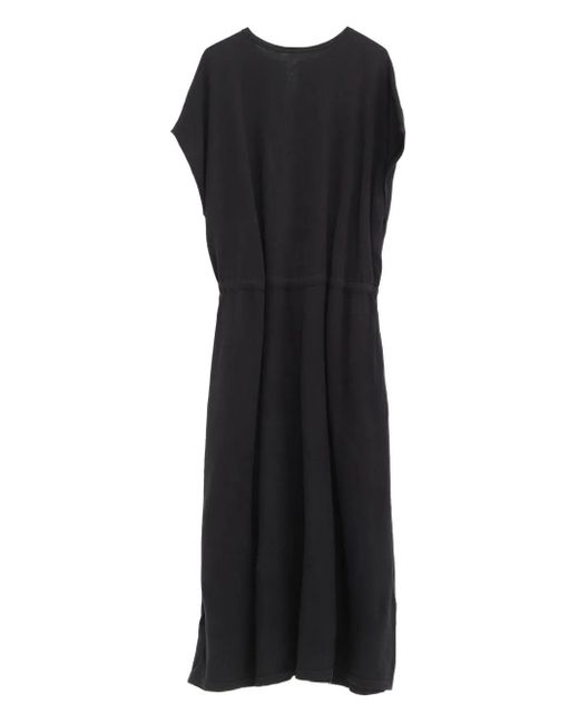 Lauren Manoogian Black Drawstring-Waist Midi Dress