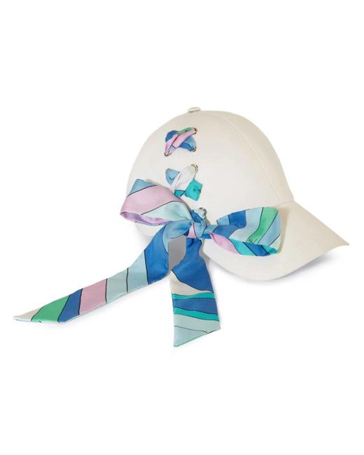 Emilio Pucci Blue Iride-Print Cotton Cap